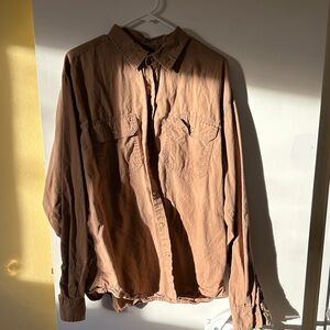 Great Northwest Clothing Company Brown Cotton Button-Up Shirt